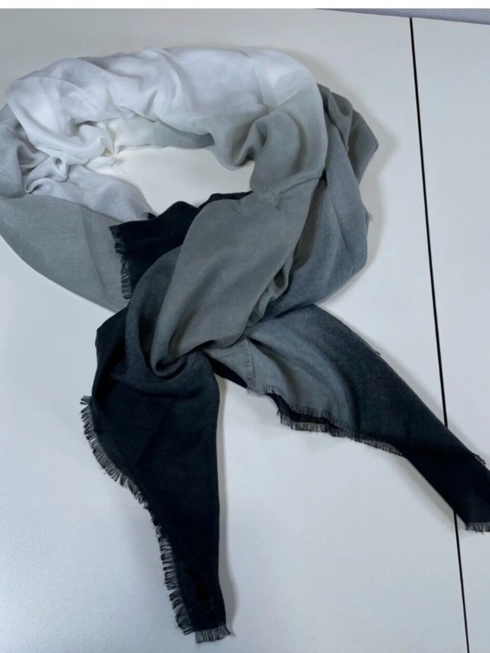 Cushnie Charcoal to Black Ombre Scarf